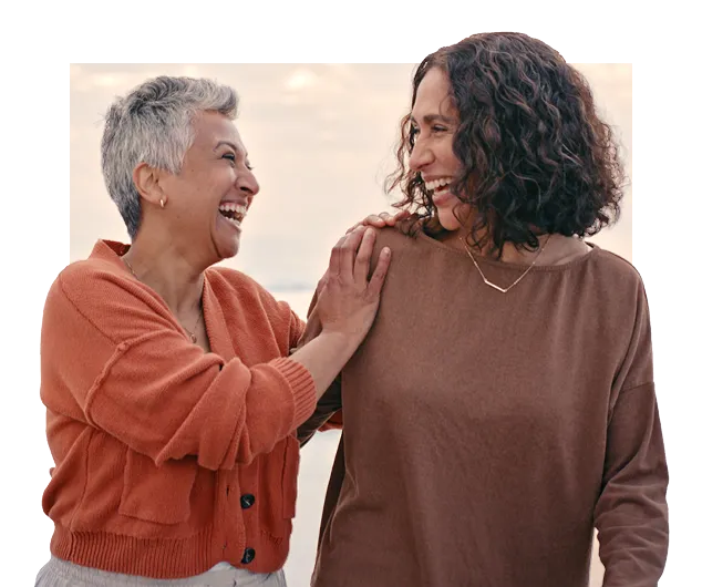 mother and daughter hugging