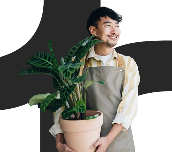 Man with logomark 